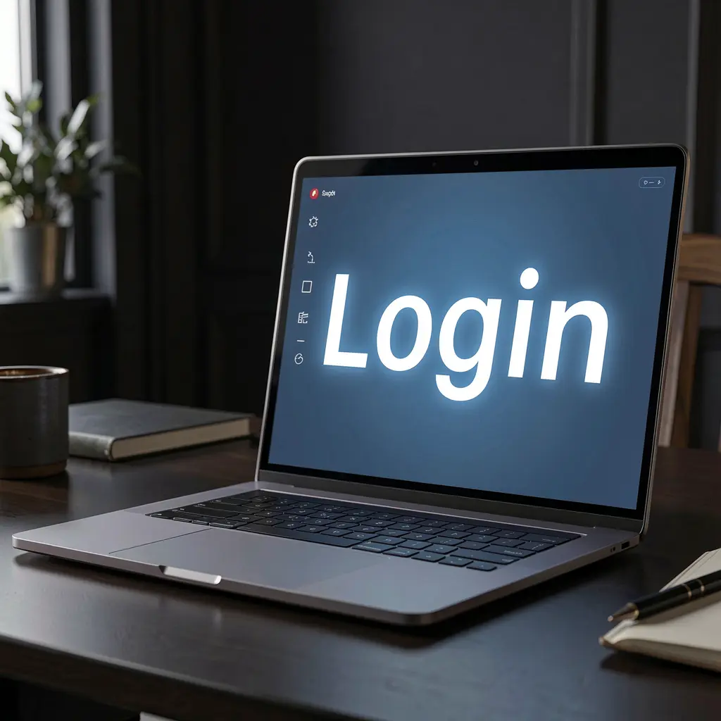 Modern laptop on a dark desk showing the 93PH login screen with a clean interface designed for secure access in the Philippines